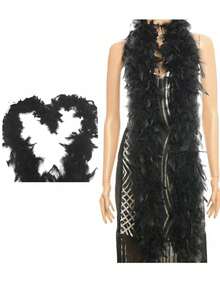 1/5件装人造彩色羽毛围巾，6.6英尺长，女士羽毛围巾，适合舞蹈、婚礼、派对、万圣节、舞台装饰、节日派对头饰、服装配饰、围巾装饰，是生日派对、万圣节、圣诞节、赛车、下午茶、新年夜、音乐会和家居装饰、舞蹈婚礼、舞台表演、嘉年华服装和配饰、派对用品的理想之选。 - 彩色 - 查看 26