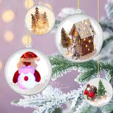 Conjunto de 5 Bolas Decorativas, Bolas de Acrílico Transparente de 7cm, Enfeites de Árvore de Natal, Bolas Transparentes Enchíveis DIY, Adequadas para Celebrações Festivas, Recepções de Casamento, Véspera de Natal, Displays Comerciais e Decoração Doméstica.