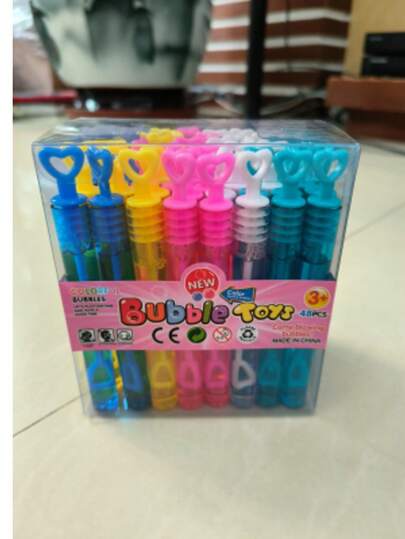 48pcs Juguete de Burbujas con Tubo de Ensayo,Bastón de Burbujas Científico Creativo Set de DIY para Niños con Líquido para Burbujas,Bastón Interactivo para Juegos al Aire Libre