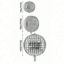 20/10/5/2 quả cầu trang trí disco màu bạc, kích thước 22/18/10 inch, hình cầu disco 4D, thích hợp cho trang trí tiệc disco thập niên 70. - Nhiều màu - Xem 2