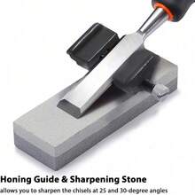 Wood Chisel Set 10 Pieces Woodworking Tools Sharpening Stone With Storage Box UK - Blue - View 4