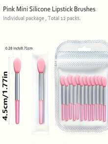 40/60 pezzi Set di pennelli in silicone per labbra, sopracciglia, rossetto, applicatori cosmetici. Pennelli in silicone adatti per balsamo, maschera, olio