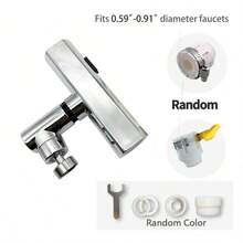 1 bộ chuyển đổi vòi bếp kiểu thác nước nhẹ, phụ kiện thay thế vòi bếp đa chức năng cho xe RV, vòi bồn rửa phòng tắm, bộ chuyển đổi vòi xoay 360° 3 trong 1 với vòi phun chống bắn nước, bề mặt mạ điện, giao diện kim loại, thích hợp cho trang trí phòng, trang trí nhà cửa, trang trí phòng tắm, phụ kiện nội thất, đồ dùng du lịch, đồ dùng cắm trại. - Nhiều màu - Xem 14