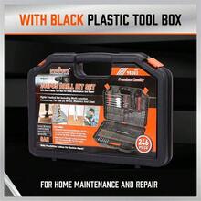 Ultimate Drill Bit Set - 246 PCS Comprehensive Premium Quality Drill Bits Kit Wood Metal Cement Drilling Screw Driving, Full Combo Kit Assorted In Organized Carrying Case, Reinforced Packaging - 最初的 - 查看 4