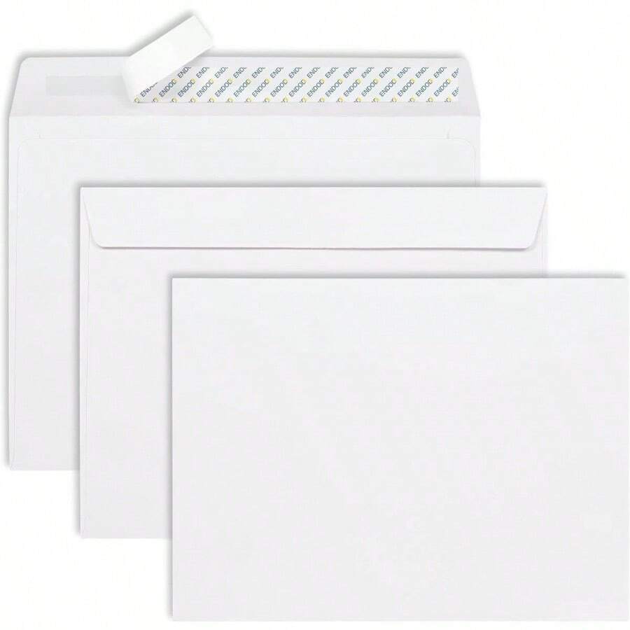 9x12 Booklet Envelopes - 15 Pack - Mailing Envelopes Self Seal With Peel Seal Closure - Open - Side 9x 12, Blank Plain White 28 Lb Paper, Home And Business - 最初的 - 查看 1