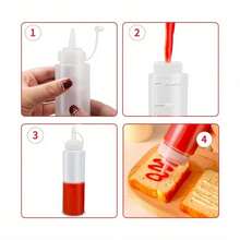 1pc Squeeze Sauce Bottle Tomato Salad Dressing Plastic Pointed Squeeze Seasoning Bottle, With Leak Proof Lid And Scale Line. Plastic Seasoning Squeeze Bottle For Tomato Sauce, Mustard, Oil, Salad, Etc - White - View 10
