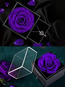 Impressive Gift, Heart-Shaped "Mom" Elegant Rose Flower Pendant Necklace, Perfect For Mother's Day, Thanksgiving, Christmas, Anniversary Gifts For Mother, Family, Friends, Yourself. Comes With A Premium Rose Flower Gift Box, Adding A Touch Of Elegance And Making The Gift Visually Stunning And Unforgettable. A Thoughtful Keepsake, The Perfect Choice For Cherished Memories.