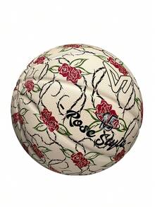veidoorn 1 pieza Baloncesto de goma de la serie Rosa, talla 7 estándar, para entrenamiento en interiores y exteriores, con absorción de humedad y resistencia al desgaste, regalo perfecto para novia/novio - Mi Hong - Ver 4