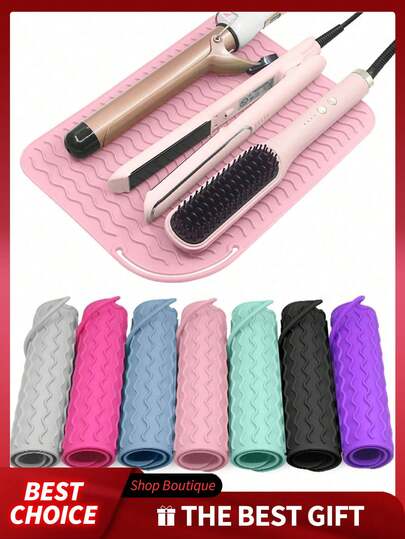 1/2PCS/480°F 耐热硅胶造型垫 - 旋转棒支架，适用于直发器、卷发器和旅行耐热垫、旅行梳妆台旅行造型工具、美发工具旅行箱 - 耐热垫、直发器垫和卷发器套，非常适合美发沙龙和美容沙龙