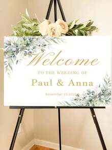 1pc Customized Engagement Party Sign, Engagement Welcome Sign, Birthday Party Sign, Graduation Party Sign, Engagement Decor, Engagement Party Decor, Engagement Sign, Birthday Sign, Graduation Sign - Multicolor - View 11