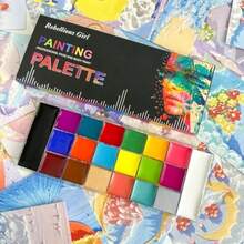 Face Body Paint Palette20 Colors Professional  Face Painting Oil Makeup Tattoo SFX Artist Halloween Party Face Painting Kit For And Adult 5.9OZ…