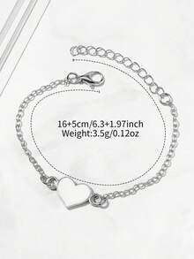 Set de 2 relojes de mujer con esfera cuadrada minimalista y correa de acero + pulsera - Plateado - Ver 5