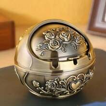 Integrated Retro Ashtray With Lid, Prevents Odor, Space-Saving, Easy To Clean, Retro Metal Decoration, Personalized Outdoor And Indoor Ashtray, Can Be Used Indoor And Outdoor, Suitable Home Bars,, Home Bar Decoration, Accessories, Fashion Accessories, Retro Ashtray, High-Quality Metal, Metal Ashtray, Space-Saving Tray, Decorative Ashtray, Smoker, Outdoor Enthusiasts - 青銅玫瑰 - 查看 7