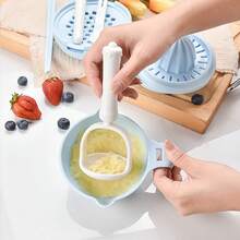 Kit Procesador de Comida para Bebé Manual 8 en 1, Exprimidor, Rallador y Machacador de Papillas Portátil para Frutas y Verduras, Plástico Libre de BPA - Verde - Ver 4