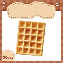 30pcs/Pack Cute Dessert & Cookie Shaped Memo Stickers, Scrapbooking Supplies, School Stationery, Waffle, Cookies Design, Diary, DIY Background, Removable & Reusable Student Notes