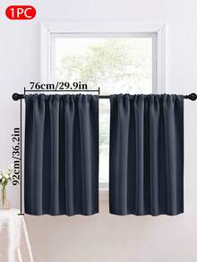 1pc Solid Color Blackout Curtain, Modern Minimalist Home Shading, Heat Insulation Kitchen Curtain, Suitable For Living Room, Bedroom, Kitchen, Home Decor, Room Decoration - Multicolor - View 64