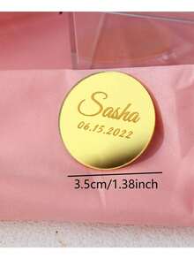 1/10/20 pièces Étiquettes rondes personnalisées en miroir, 3,5 cm, Or/Or rose/Argent. Étiquette de baptême, Étiquette miroir pour chocolat, Nom de bébé, Cartes de placement de mariage personnalisées, Étiquettes en miroir acrylique gravées de noms pour table, Pour anniversaires, Pour anniversaires, Mariages, Pour pendaison de crémaillère - Multicolore (3,5*3,5 cm rond) - Voir 3