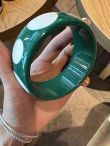 1 pieza Brazalete de resina artístico y exagerado con lunares de colores, adecuado para uso diario, calle, fiesta, banquete, festival de música