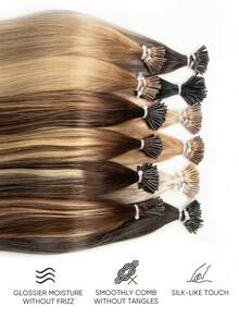 12-24 Inch Luxury Pre-Bonded I-Tip Hair Extensions, Human Hair, Micro-Loop Technology, Natural Black Color, Elegant Straight, Easy To Wear, Non-Damaging, Suitable For All Hair Types And Ethnicities, Ponytail Extensions - Multicolor - View 8