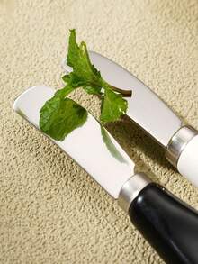 1pc Stainless Steel Ceramic Handle Butter Knife, Butter, Jam, Cream, Cheese Spreader