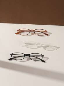 3 PCS Women's Acrylic Light Glasses Casual Lightweight Soft Gesture Rectangle Non-Prescription Glasses For Daily Clothing Decor And Back To School - Nhiều màu - Xem 13