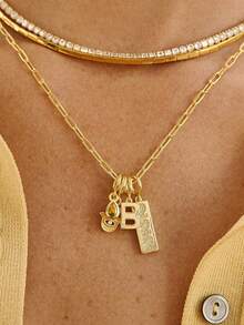 1PC Angel Digital Pendant, Jewelry Pendant, Necklace, Brass Women's Band, Rhinestone Pendant, Personalized , Geometric Quadrilateral