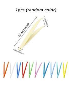 2pcs Angled Eyebrow Tweezers & Lash Applicator Tool, Precise Facial Hair Removal Tool For DIY Scrapbooking, Jewelry Making, Beading, Colorful Craft Projects And Home Beauty Use, Durable Structure Curved Lash Tweezers For Easy Lash Application And Removal