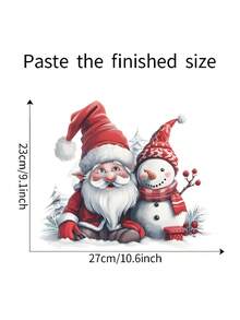 Christmas Bathroom Decoration Sticker, 1pc Self-Adhesive Removable PVC Wall Decal, Contemporary Style Santa And Snowman Toilet Tattoo, Holiday Party Atmosphere Decor, Christmas And New Year Non-Electric Accessory Without Feathers