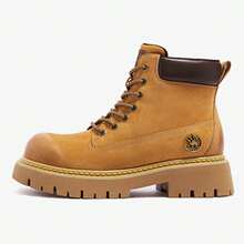 CAMEL CROWN 女士休闲运动鞋，秋冬季大黄靴，经典时尚靴子 - 土黃 - 查看 4