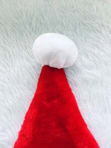 短款毛绒圣诞帽，适合全家佩戴，高端时尚。圣诞节期间，父母和孩子都可以佩戴。刺绣圣诞帽装饰。圣诞家居装饰，圣诞礼物，圣诞装饰品 - 紅色 - 查看 9