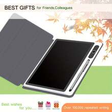 INNoreBoard 便携式 LCD 电子笔记本带保护套 - 可重复使用的手写板，CR2025 电池供电，黑色和玫瑰红色，家庭办公室学校记事板，圣诞礼物，笔记设备，现代平板电脑，电池供电设备，数字记事本，耐用书写表面，专业人士的礼物 - 黑色 - 查看 8