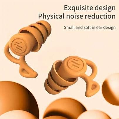 2pcs Reusable Silicone Earplugs - Reduce Noise, Prevent Snoring And Swimming Comfort, Quiet Night Rest, Earplugs Anti Noise Sleep Sound Insulation And Noise Reduction Sleep Special Super Strong Anti Noise And Noise Reduction Silent Snoring Swimming Artifact, Reusable And Easy To Clean, Suitable For Deep Sleep, Travel, Swimming,