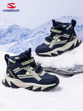 HOBIBEAR (Para pies anchos/gruesos, por favor pida una talla talla grande) 1 par de botas de nieve minimalistas y de moda para exteriores, cómodas para adolescentes, niños y niñas, con forro térmico cálido hasta el tobillo, botas de invierno de varios colores