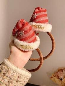 1pc Women's Christmas Cute Snowflake Red Plush Headband, Fashionable Versatile High-End Elegant Non-Slip Hair Band, Suitable For Daily, Casual, Party, Commuting, Holidays, Buns, Ponytails, Face Washing, Makeup, Hair Accessories ,Beauty ,Hair Hair Hoop ,Hairband For Women