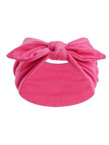 1/5件装 女孩蝴蝶结兔耳发箍，波西米亚风超宽可爱兔耳打结发箍，万圣节头饰，秋季，女孩发箍，弹性纯色蝴蝶结发饰，适合健身/瑜伽/运动/户外活动，纯色休闲发箍，四季皆宜 - 彩色 - 查看 12