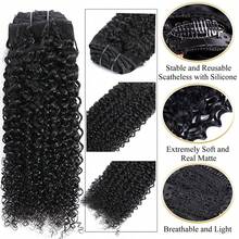 BINF Kinky Curly Clip In Hair Extensions Full Head For Women Curly Clip In Extension Human Hair Bundle Weft Brazilian Virgin Curly Human Hair Extensions Double Lace Weft Natural Color 8Pcs With 20clips 120g/Set Clip-In Hair Extensions Bundles For Women Afro Kinky Curly Clip In Human Hair Bundles Extensions - Kinky Curly Clip ins Extensions - 查看 4
