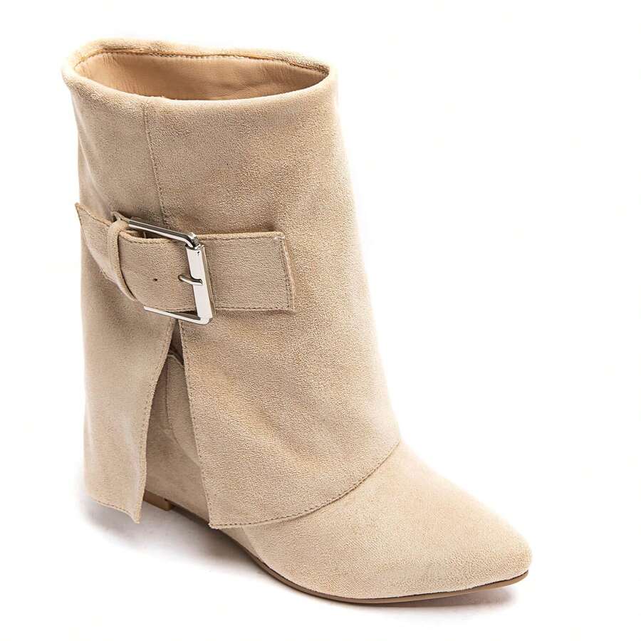 Bottines Noires Femme à Boucle Décorative - Beige 1690 - View 1