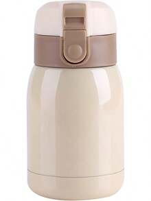 Botella de Agua Aislada de 200 Ml, Termo de Bebida Caliente de Acero Inoxidable, a Prueba de Fugas, sin BPA, Botella Termo para la Escuela, Deportes, Al Aire Libre, Gimnasio 6,5 X 13 (180ml) - Beis - Ver 5