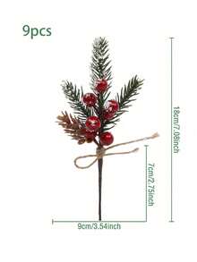 3pcs Artificial Pine Cone & Needle Flower Bouquet, Fake Plant Decor For Christmas Party