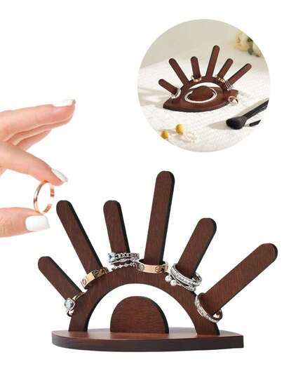 Bracket, Retro Jewelry Display Stand, Ring Storage Stand, Creative Wooden Crafts Decoration For Gift Eye Display Stand And Bracket Storage Stand | Space Saving Display Stand, Display Stand, Jewelry Display Cabinet, Suitable For Countertops, Space Saving Display Stand, Jewelry Showcase, Display