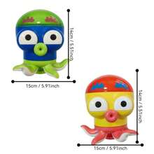 1 件彩色卡通章鱼形洒水玩具，可爱设计，适合浴缸戏水，适合婴幼儿互动洗澡玩具