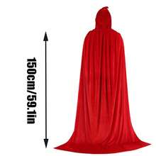 Soft Velvet Cape With Hat, Unisex Clothing Cloak, Black, Red, Purple, Green - Suitable For Parties, Theme Events, And Role-Playing, Easy To Wear And Store, Holiday Costume, Suitable For Halloween, Christmas, And Carnival, Perfect Gift For Role-Playing Enthusiasts 