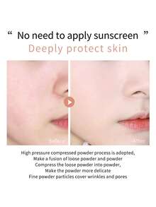 NOVO 防水、控油、持久哑光羽毛缎面奢华粉饼，不会结块，遮盖瑕疵，细致毛孔