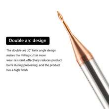 YUNRUX Ball Nose Carbide End Mill Cutter Router Bits Double Flute Spiral Milling Tool