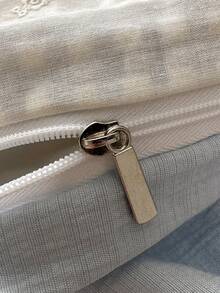 3/4pcs Soft & Comfortable Bedroom Bedding Set, Lace Trim, Light Blue Plaid Pattern, High-Quality, Includes 1 Duvet Cover, 1 Bed Sheet, 1/2 Pillowcases, No Filling, Suitable For Bedroom, Dorm, Home Use, Multiple Sizes Available - Light Blue - View 8