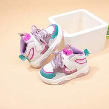 Zapatillas Casuales Para Niñas De Media Altura Y Diseño De Bloque De Color - Rosa - Ver 15