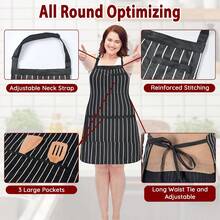 1 chiếc tạp dề cỡ lớn 89cm có thể điều chỉnh với túi - Tạp dề nấu ăn nhà bếp bằng polyester bền, thích hợp cho Lễ Tạ ơn và các ngày lễ, thiết kế yếm dài, màu trơn, tiện dụng | Tạp dề yếm dài | Vật dụng nhà bếp thiết yếu - Nhiều màu - Xem 8