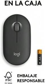 Logitech Pebble 2 M350s 雙手通用 RF 無線 + 藍牙光電滑鼠 4000 DPI - 黑色 - 查看 3