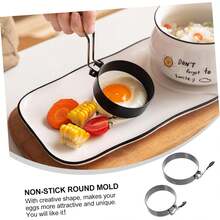 KALLORY 2 piezas Molde Redondo Antiadherente para Huevos y Sándwiches Set de Goma para Pancakes Tortillas y Huevos Fritos Cocina Práctica y Conveniente - 1 - Ver 5