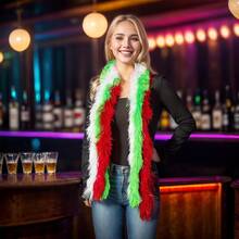 10 Pcs Feather Boas 5ft Artificial Fluffy Boas Colorful Feather Boas Set For Women Costume Halloween Wedding Christmas - đỏxanhtrắng - Xem 6